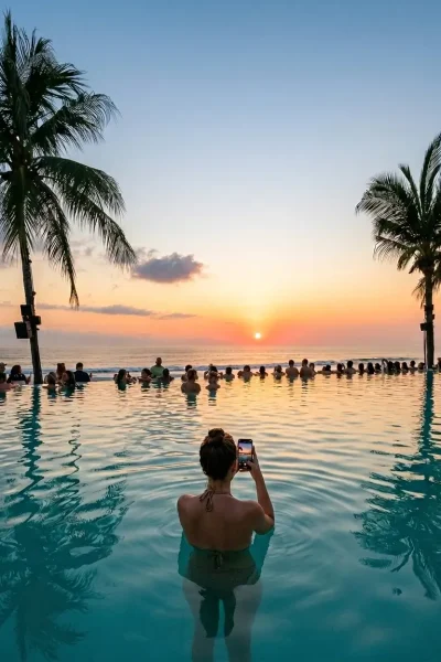 Seminyak Beach club sunset Seminyak Beach club sunset, bali